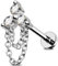 Jewseen G23 Titan Flache Rückseite Ohrringe Dangle Knorpel Ohrring Kette Helix Ohrringe CZ Nase Stud Intern Gewinde Lippenringe Conch Stud