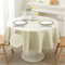 Tischdecke Abwaschbar Leinenoptik wasserdichte Lotuseffekt Outdoor Tischdecken Fleckschutz Wachstuchtischdecke Rund Rechteck für Garten Esszimmer Party Rund 140cm Beige