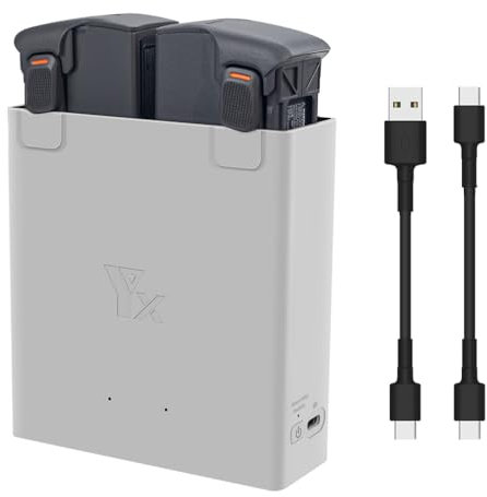 Avatar 2 Schnell-Ladegerät-Hub, Zweiwege-Ladestation für DJI Avatar 2 Akku-Ladegerät-Manager mit USB-A zu USB-C & USB-C zu USB-C Ladekabel (ohne Akku)