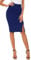 Damen Business Solide Hohe Taille Bleistiftrock Seitenschlitz Dehnbar Bodycon Midirock Knielang (L, Königsblau)