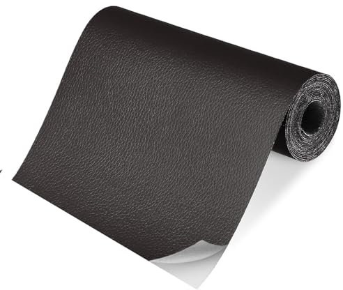 Cuero adhesivo negro, 10x160cm reparación de cuero parches, polipiel adhesiva para tapizar, kit de reparación de cuero para sofá, asiento de coche, muebles