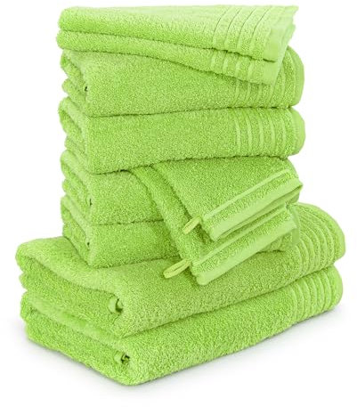 Möve Handtuchset New Classic 10-TLG Handtücher - 2X 20x15 cm + 2X 30x50 cm + 4X 50x100 cm + 2X 67x140 cm, 100% Baumwolle, wild Lime
