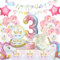 HLEIUKT 3 ans Anniversaire Licorne Decoration Fille, 3 Ans Decoration Anniversaire Licorne Ballon Kit Vaisselle Assiettes Gobelets Serviettes pour Party Fête Anniversaire Fête Décorations (16 Invités)