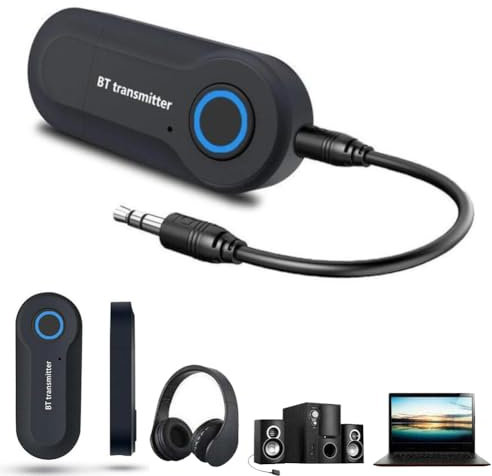 Transmisor Bluetooth, adaptador Bluetooth inalámbrico auxiliar de 3,5 mm, receptor Bluetooth 4.0, receptor de TV, PC, altavoz, música, audio, dispositivos para televisor/proyector/MP3/MP4/PC