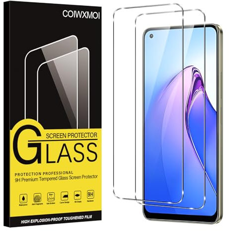 Coiwxmoi Verre Trempé pour OPPO Reno 8 5G/Reno 8 Lite 5G 2 Pièces,Film de Vitre Protection écran Dureté 9H Anti Rayures Sans Bulless Ultra Transparent HD Haute Sensibilité Protecteur D'écran