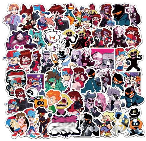 Friday N Funkins Aufkleber, 50 Pcs Music Game Figur Vinyl Wasserdichte DIY Stickers Für Wasserflasche Scrapbook Skateboard, Music Game Merch Toys for Children