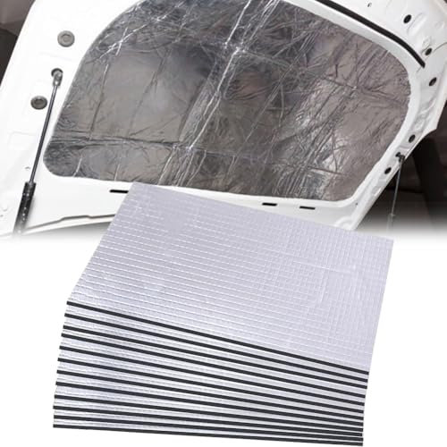 Auto Dämmmatte Selbstklebend Isolierung Dämmung - 12 Stück 40cm x 25cm x 5mm Schallschutzmatte, Feuerfest, Feuchtigkeitsfest, Wasserdicht