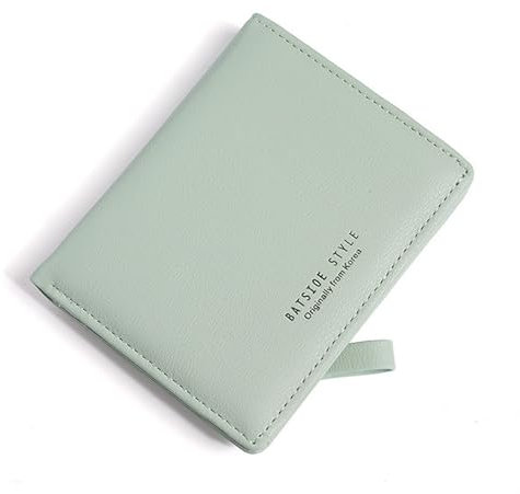 Skyearman Portefeuille Femme en Cuir Petit à Fermeture Éclair Porte Monnaie Femmes Slim Court Portefeuilles avec 7 Emplacements de Carte (Vert Clair)