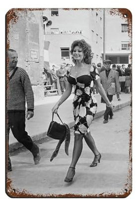 Star Sophia Loren, Blechschild, Vintage, Metall, Pub, Club, Café, Bar, Zuhause, Wandkunst, Dekoration, Poster, Retro, 20 x 30 cm