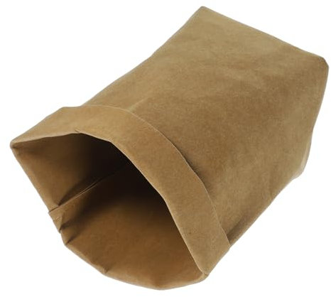 GALPADA Waschbarer Kraftpapierbehälter für Blumentöpfe Dekorativer Organizer S Wiederverwendbare Papiertüte für Aufbewahrung und Deko Hellbraun Vielseitig