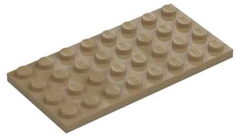 LEGO Plate Building Base 4 x 8, Part 3035 (Dark Tan, 10, Bricks)