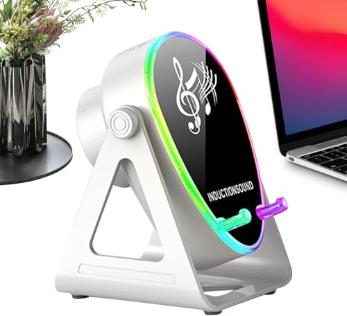 Generisch Altoparlante induttivo Per Cellulari | Rotazione 180 Gradi Audio Stereo Con Luce | Con Caricatore Supporto per Telefono Cellulare,Per Calze Di Natale Uomini Donne Ragazze Natale