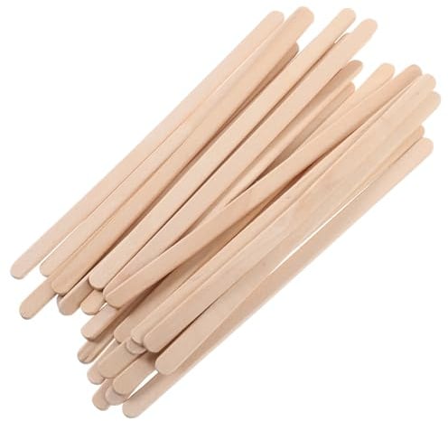 MAGICLULU 100pcs Wooden Waxing Sticks Waxing Spatula Applicator Tool round Edge Khaki Wood Convenient Comfortable Experience and Shaping Eyebrows