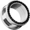 Piersando Flesh Tunnel Ohr Piercing Plug Ohrpiercing Schmuck Schraub aus Edelstahl Tribal mit Zirkonia Kristall Steinen Silber 20mm Schwarz