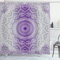 ABAKUHAUS Gris et Violet Rideau de Douche, Mandala Hippie, Tissu Ensemble de Décor de Salle de Bain avec Crochets, 175 cm x 200 cm, Violet