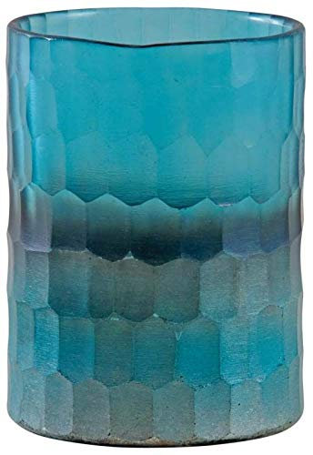 AUBRY GASPARD Photophore en Verre mosaique Turquoise