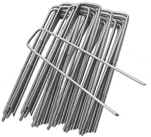 IME Garten Heringe Erdanker Verzinktem Erdnägel Stabile Bodenanker Zeltheringe Landschaft Heftklammern für Unkrautvlies Camping Gartenvlies Anker Zaun Netz 15 cm Lang (20 Stück)