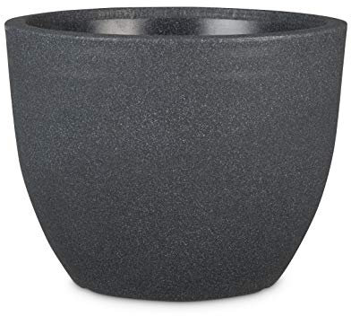 Scheurich Firenze 40 - Pot de Fleurs Rond - Couleur Granit Noir - Fabriqué avec du Plastique recyclé - pour l'extérieur