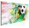 murando - Wandbilder XXL Fussball 120x60 cm 1 tlg - Wand Deko Vlies Leinwand Bilder Groß Wanddeko Wohnzimmer Schlafzimmer Kunstdrucke - Ziegel Graffiti Fußball Kinder bunt weiß