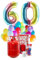 Party Factory – Helium Gasflasche 400L Komplett Set mit XXL Zahlenballon 60 Regenbogen – Partydeko Ballongas Flasche mit Folienballon, 30 Latexballons & 40m Ballonschnur – Für Geburtstage & Feiern