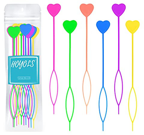 Hoyols Quick Beader for Hair Braids, Hair Beader Tool for Loading Beads on Hair Kids Girls Stringer Hair Tail Beading Ponytail Maker Multi Color Set 12 pcs