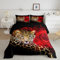 Loussiesd Leopard Steppbett für Mädchen Jungen Kinder rot Rose Bettdecke 135x200cm Dekorative Safari Gepard Drucken Winter Sommer Bettdecke Tröster Wild Tier Thema Luxus 4-Jahreszeiten Bettdecke 2St