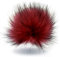 Wohnkult 15-17 cm Kunstfell Bommel mit Druckknopf Pelzbommel Pompon für Mützen Anhänger | 16 Farben (Rot-Schwarz)