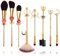 Bswefty Hot Sailor Moon Lot de 8 pinceaux de maquillage avec eyeliner, ombreur, fond de teint, poudre, poils roses synthétiques (couleur du manche : 8 pièces)