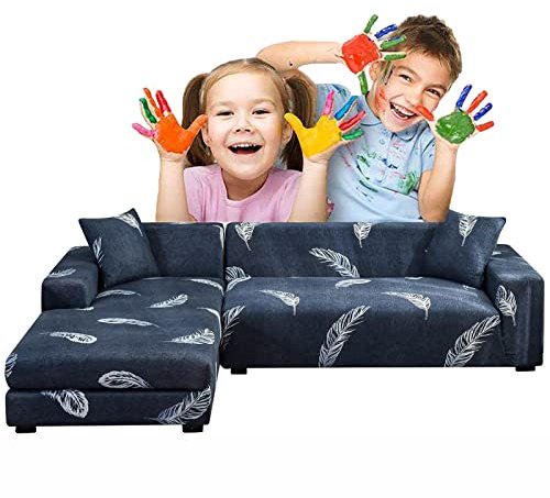 fmopq Elastische Sofabezug L-Form Stretch 1 2 3 4 Sitze Sofabezug Ecksofa Spannbezug ​Anti-Rutsch Sofa Überwürfe Weicher Sofahusse Schonbezug Abwaschbar Sofabezüge Möbelschutz (K 235)