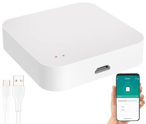 Luminea Home Control 2in1 WLAN Gateway: WLAN-Gateway für ZigBee- und Bluetooth-kompatible ELESION-Geräte (Elesion mit WLAN verbinden, ZigBee Gateway mit WLAN verbinden, Heizkörper Thermostat)