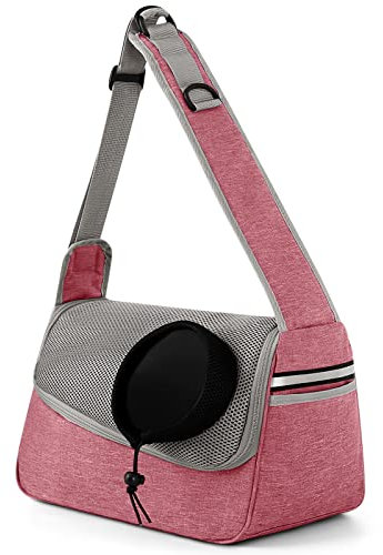 ALLSOPETS Hundetasche Tragetuch Hund Schultertasche Katzentragetasche Haustiere Tasche für Katzen und Hunde Geeignet für Haustiere innerhalb von 5 kg (Hellrosa)