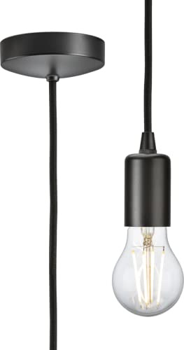 Knightsbridge 1.8m E27 Contemporary Pendant Set - Smoked Bronze