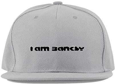 Maikomanija I am Banksy Graffiti Baumwolle Flaches Visier Fullcap Baseball Cap Trucker Hat Unisex Sport Atmungsaktiv, grau, One size