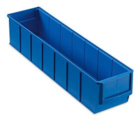 PROREGAL Blaue Industriebox 400 S | HxBxT 8,1x9,1x40cm | 2,2 Liter| Sichtlagerkasten, Sortimentskasten, Sortimentsbox, Kleinteilebox