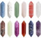 LoQuick 12Pcs Healing Crystal Set, Columna Hexagonal Cristal Bicúspide, Reiki Bullet Gemstone, Amatista Natural, Ornamento Espiritual, Regalo Ideal para Meditación