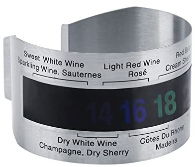 Wine Temperature, Stainless Steel Wine Bottle Digital Thermometer with LCD, Bracelet Temperature for Read Wine, Champagne, Spirits, or Beer Brewing Bottle
