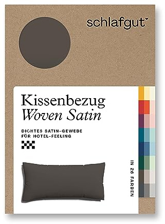 schlafgut Woven Satin Kissenbezug 40 x 80 cm Sand Deep Uni in Premium Hotelqualität, Kopfkissenbezug einzeln mit 100% weicher Baumwolle | Kopfkissenbezug, Kissenhülle, Sand, Satin, 100% Baumwolle, Hotelqualität, bügelfrei, OEKO-TEX