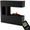 GLOW FIRE Wasserdampf Kamin SCHILLER POCKET (Standkamin) - Elektrokamin mit realistischen LED 3D-Flammen, Knistereffekt & Fernbedienung, 120x120 cm - Opti-Myst 500 Elektro Kamin mit Holz-Deko, Schwarz
