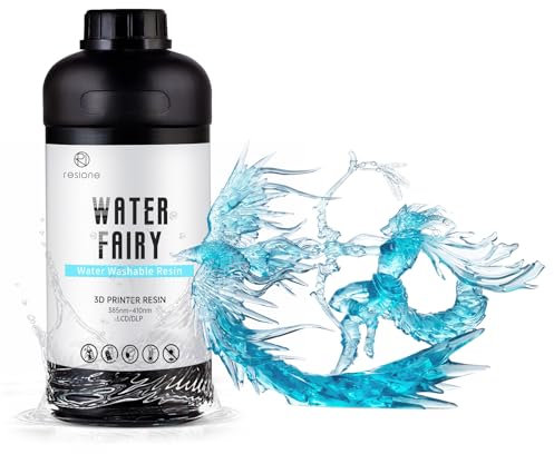RESIONE Wasserwaschbares Harz, flüssiges 405-nm-Hochgeschwindigkeitsdruckharz, rissfrei und feuchtigkeitsbeständig, 3D-Druckerharz nahezu geruchlos –Meerwasserblau 1000g