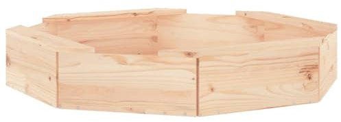 vidaXL Sandkasten, Achteck Sandkiste mit Sitzen, Sandbox mit bodenlosem Design, Holz Spielzeug für Garten Outdoor, Massivholz Kiefer