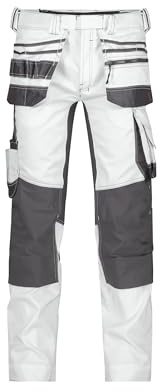 DASSY® Flux Painters DASSY® Flux Painters Stretch-Malerhose mit Holstertaschen und Kniepolstertaschen - Größe 42 - WEIß/ANTHRAZITGRAU