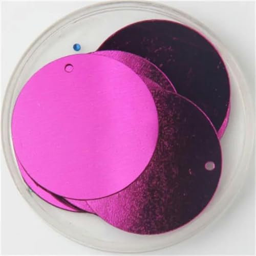 Paillettes 30mm 40mm 50mm Paillettes Per Artigianato Grandi Paillettes Rotonde Con 1 Foro Laterale Accessori Per Cucire Manuale Fai Da Te-Fucsia-40mm