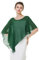 BEAUTELICATE Damen Chiffon Schal Stola Elegant Poncho Cape Brautjacket für Sommer Hochzeits Festlich Abendkleid (Asymmetrische - Smaragdgrün, Einheitsgröße)