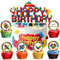 YGCHEN 49-Piece Cake Decoration Building Blocks Cupcake Topper Set - Happy Birthday Cake Topper, Multicolored