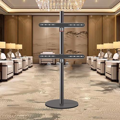 GUODDM Boden TV Ständer, TV-Halterung mit drehbarer und höhenverstellbarer Halterung, kaltgewalztes Stahlmaterial, für 37-75 Zoll Fernseher, hält bis zu 45kg, max VESA 600 x 600mm
