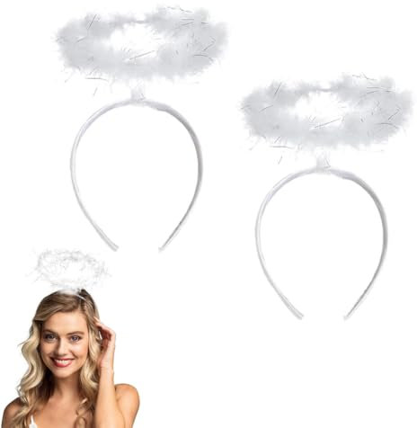 GILWUMO 2 Stücke Engel Stirnband, Haarreif Heiligenschein, Haarreifen Engel das perfekte Accessoire für Damen & Herren als Ergänzung zum Engelskostüm, Karnevals Fasching Accessoires