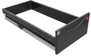 Hailo Auszugrahmen 1074039 | mit Schienenführung | Ersatzteil für Terzett oder Tandem | Kunststoff Dunkelgrau