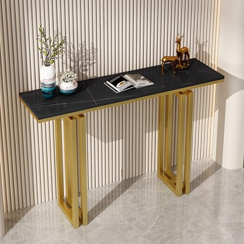 Table console décorative moderne pour entrée, table d'entrée, table de couloir décorative, avec rangement, table d'appoint contemporaine, pour salon, couloir, bureau (doré D, 100 cm/39,4 pou