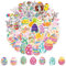 NOPKESV 1 Set 50 Stück Sticker Ostern Kinder Gummibärchen Osterdekoration Deko für Kinder DIY Craft Art Deko Ei Henne Hase Blume