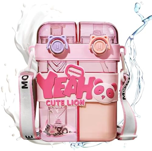 Vitsrisea Tazas para beber, botellas de agua brillantes, botellas | agua para con dos compartimentos ligeros en botellas de consumo para ellos, para las mujeres y